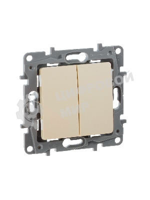 Механизм выключателя 2-кл. СП Etika 10АX безвинт. зажимы сл. кость Legrand 672302
