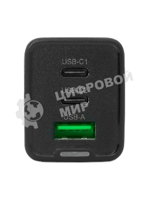 Сетевое зарядное устройство NERPA PD333CBX 65W GaN PD+QC3.0, 2xUSB-C, 1xUSB-A, USB-C - USB-C 100W cable 1.5m черный, EU plug, BOX