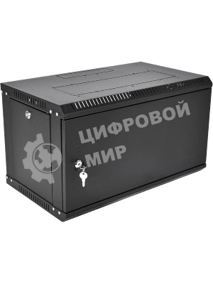 Шкаф телекоммуникационный настенный разборный ЦМО ЭКОНОМ 6U (600 x 350) дверь металл, черный (ШРН-Э-6.350.1-9005)