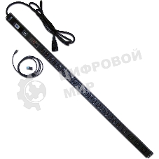 Вертикальный блок розеток, 4xC19+20xC13, 250V/32A, с мониторингом по RS-485, шнур 3 м, вилка IEC309