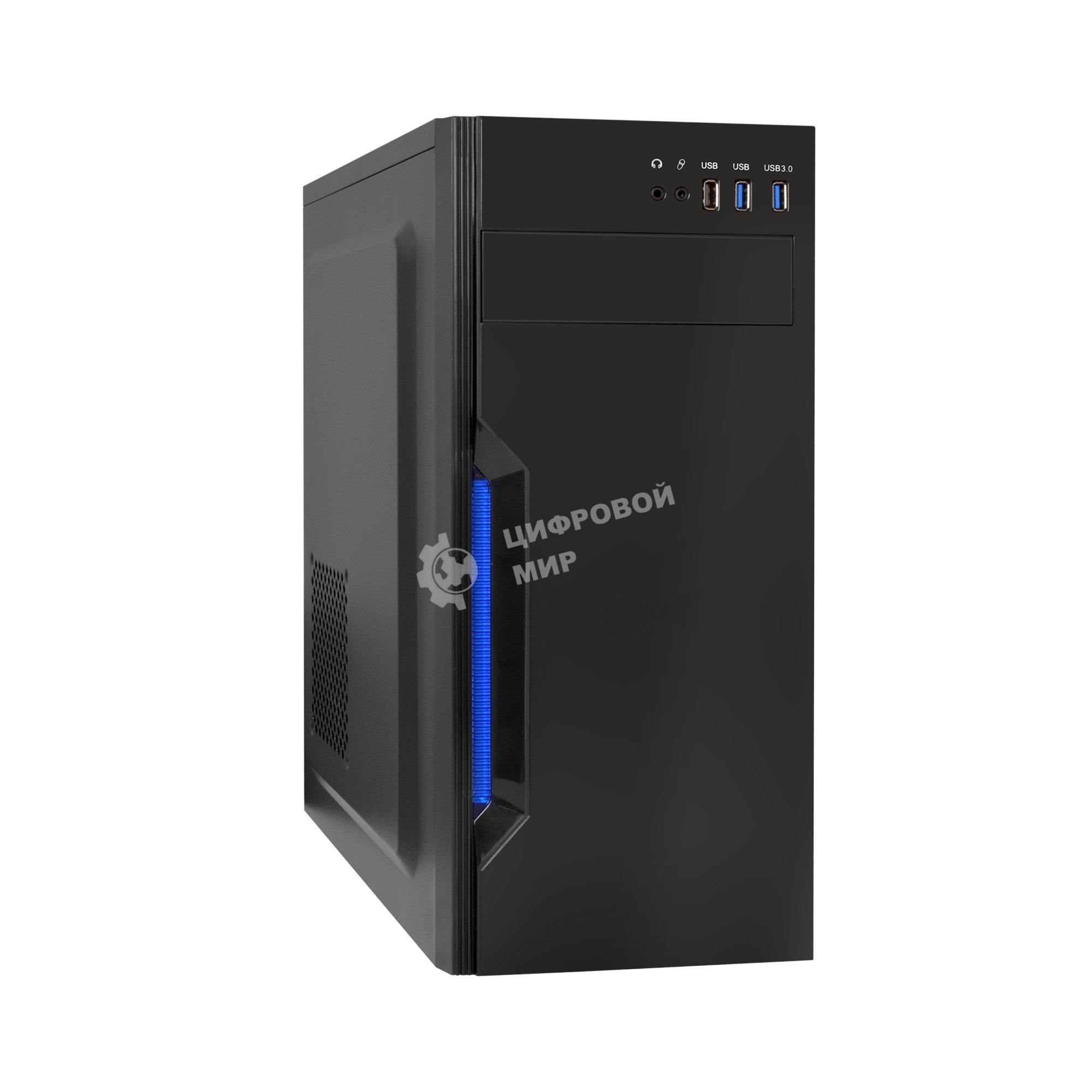 Компьютерный корпус Miditower ExeGate XP-333U Black, ATX, (XP500, Black,120мм), 1*USB/2*USB 3.0, Audio