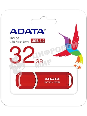 Флешка USB ADATA UV150 (AUV150-32G-RRD), 32Gb, USB 3.0, R/W 35/10, красный