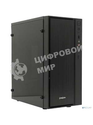 Компьютерный корпус Minitower ExeGate mEVO-9301 Black-RGb light, ATX, (600NPX), 2*USB+1*USB 3.0, HD Audio