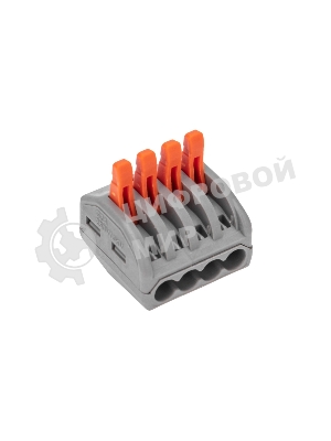 Универсальная клемма Rexant СМК 222-414, 4-проводная серый 0,08-2,5/4 мм² (50 шт/уп)