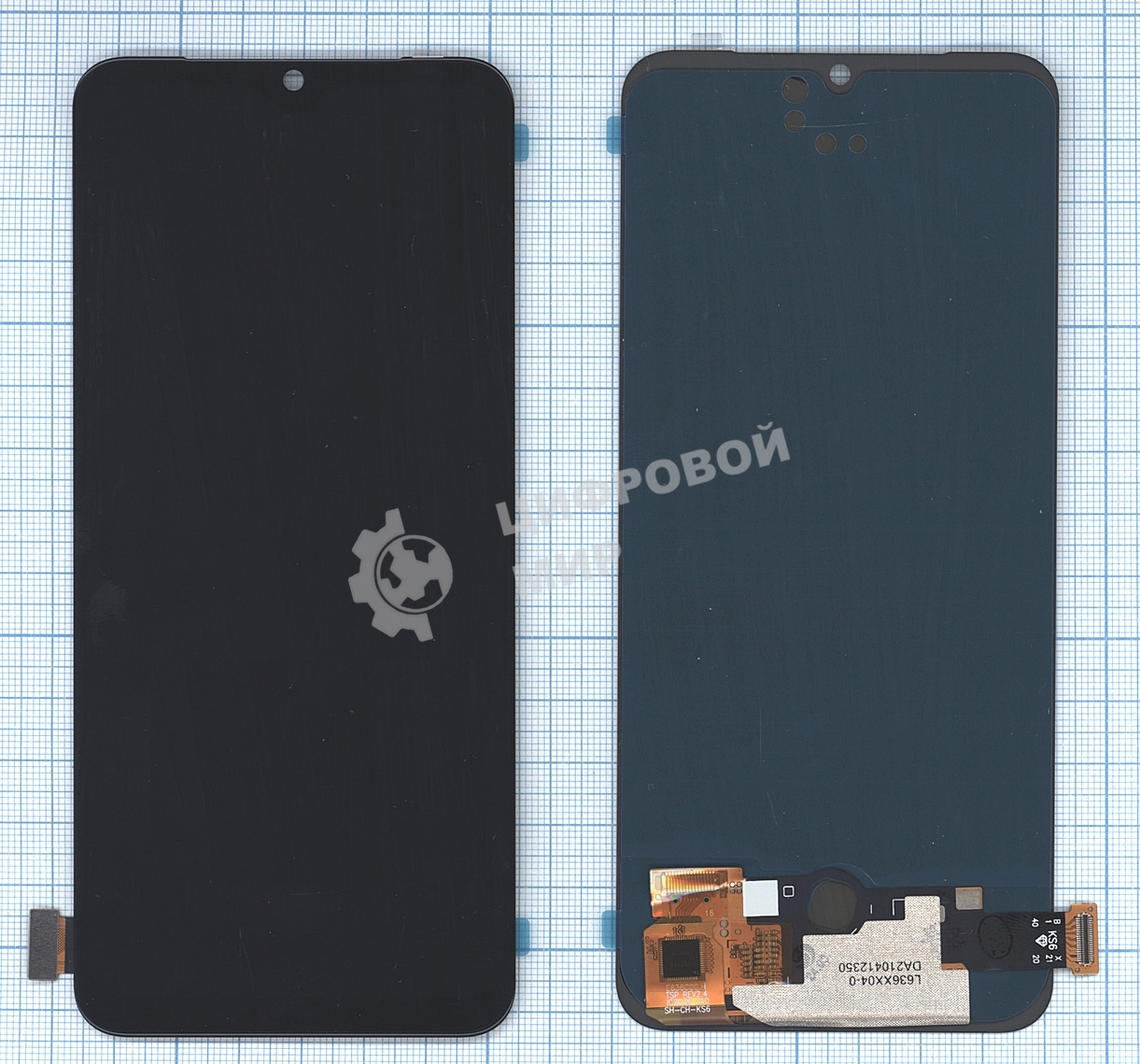 Дисплей для Vivo V20 (V2025), V21e (V2061), V23e (V2116) в сборе с тачскрином черный OLED
