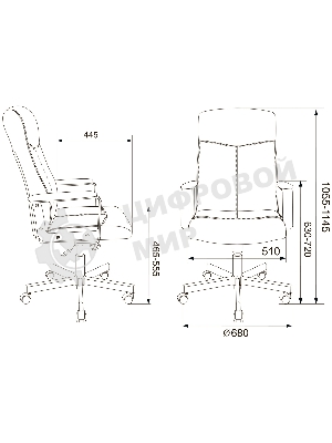 Кресло Бюрократ DOMINUS-BR коричневый/черный, экокожа