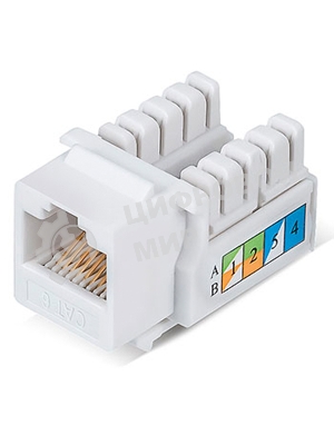 Модуль Keystone Rexant Jack RJ-45(8P8C), UTP неэкранированный, CAT 6, тип 90 градусов, белый PRO