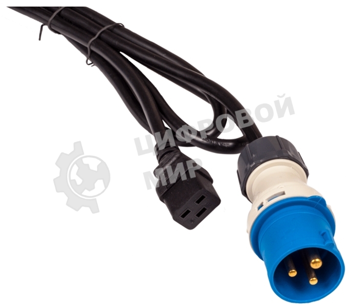 Шнур питания LANMASTER C19-I309 Male, 3х2.5, 220В, 16А, черный, 2.5 м.