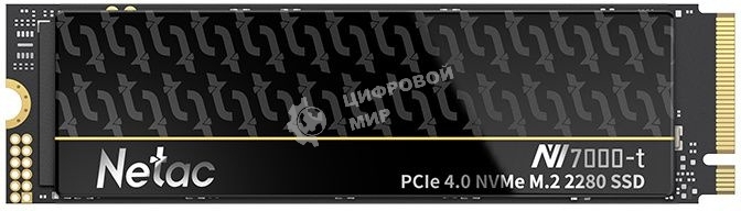 Накопитель SSD Netac NV7000-T, 2Tb, M.2 2280, PCIe 4.0 x4, NVMe, R/W 7300/6700, с радиатором