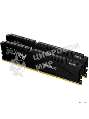 Оперативная память Kingston Fury Beast, DDR5, 16GB (2x8GB), 5600MHz, CL40, DIMM, с радиаторами, черный