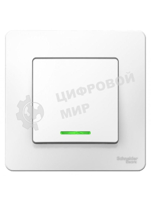 Выключатель 1-кл. СП Blanca (сх.1) 10А 250 В с подсветкой белый SchE BLNVS010111