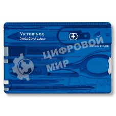 Швейцарская карта Victorinox SwissCard Classic (0.7122.T2) синий полупрозрачный коробка подарочная