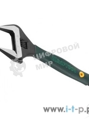Ключ разводной KRAFTOOL Cr-V,фосфатир,эргоном рукоятка из эластомера,увелич зев,угол наклона губок 15град,200мм/8