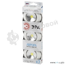 Фонарь-подсветка ЭРА SB-502 Аврора белый (упак. 3 шт) СОВ диод, самоклеющаяся поверхность, 3хААА в комплект не входят