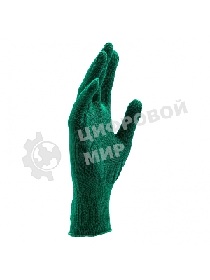 Перчатки из синтетической нити, ПВХ точка, 13 класс, изумрудный, L Россия