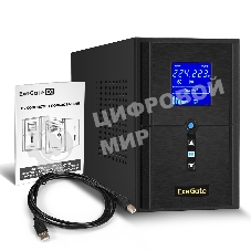 Источник бесперебойного питания ExeGate SineTower SN-1500.LCD.AVR.2SH.1C13.USB 1500VA/1200W, чистая синусоида, LCD дисплей, AVR, 2*Schuko+1*C13, USB, линейно-интерактивный, черный