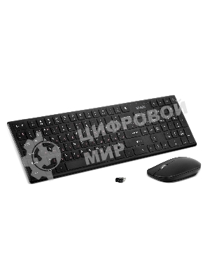 Комплект беспроводной SVEN ножничная клавиатура + мышь KB-C2550W черный (109 кл.,12Fn, 1000DPI, 2+1 кл.)