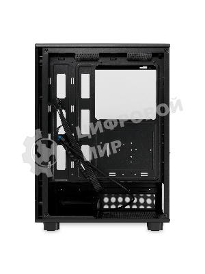 Компьютерный корпус без блока питания HSPD F510, Panoramic Mid Tower, черный, TG, 0.5 SPCC, no fans ATX, mATX, mITX 180/280/160мм 1x2.5