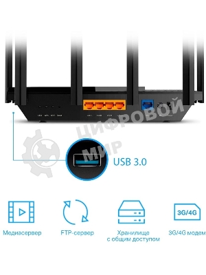 Маршрутизатор TP-Link Archer AX72 AX5400 Dual-Band Wi-Fi 6 Router