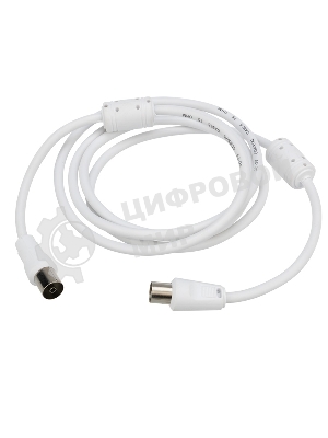 Шнур Rexant ТВ гнездо - ТВ штекер, длина 1,5 метра, белый
