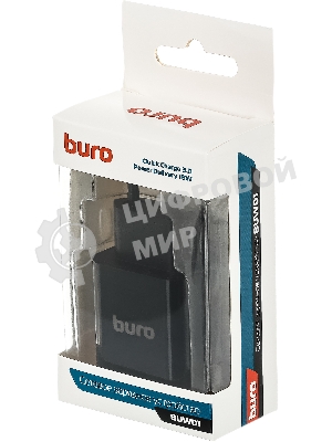 Сетевое зарядное устройство Buro BUWD1 3A PD+QC черный