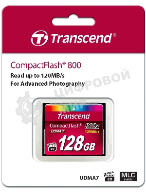 Флеш карта CF 128Gb, Transcend Ultra Speed 800X