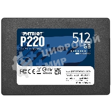Накопитель SSD Patriot P220, 512Gb, SATA III, 2.5