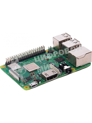 Мини ПК Raspberry Pi 3 Model B+ (RA433, E14 Version) Retail, 1Gb RAM, Cortex-A53 (ARMv8) 64-bit SoC @ 1.4GHz Broadcom BCM2837B0 CPU, WiFi, Bluetooth, 40-pin extended GPIO, 4x USB 2.0, HDMI, CSI camera port, DSI displ.port, MicroSD port (137-3331), (БП и корпус