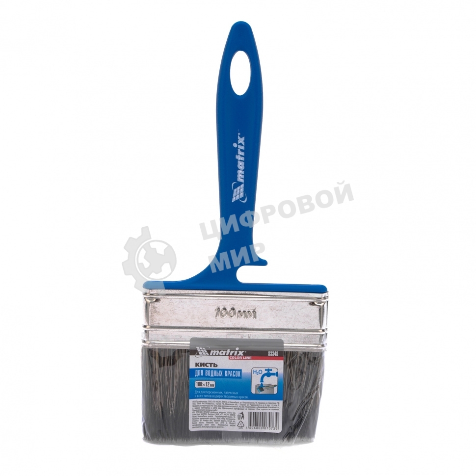 Кисть флейцевая Matrix для водных красок, 100x12 мм, смешанная щетина, пластиковая рукоятка