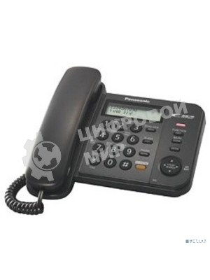 Телефон проводной Panasonic KX-TS2358RUB черный АОН,Caller ID,ЖКД,блокировка набора,выключение микрофона,кнопка 