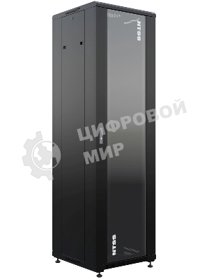 Шкаф коммутационный NTSS Премиум (NTSS-R42U6060GS-1BL) напольный 42U 600x600 мм пер. дв. стекл металл 900 кг черный 510 мм 86 кг 1987 мм 20 металл