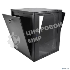 Шкаф коммутационный ЦМО (ШРН-М-15.500-9005) настенный 15U 600x520 мм пер. дв. стекл. 130 кг черный 456 мм 24.66 кг 180 град. 745 мм