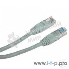 Патч-корд UTP, кат 5e, 0.5м с RJ45серый