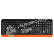 Клавиатура проводная A4Tech Fstyler FKS10, USB, черный/оранжевый