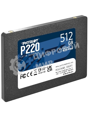 Накопитель SSD Patriot P220, 512Gb, SATA III, 2.5