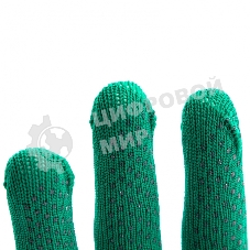 Перчатки из синтетической нити, ПВХ точка, 13 класс, изумрудный, L Россия