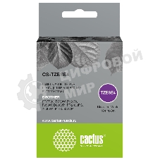 Картридж ленточный Cactus CS-TZESE4 TZe-SE4 черный шрифт, белый фон (18 мм, 8 м) для Brother PT-P700, P750W, P900W, P950W, D600VP, PT-2430PC, 2700VP, PT-E550WVP