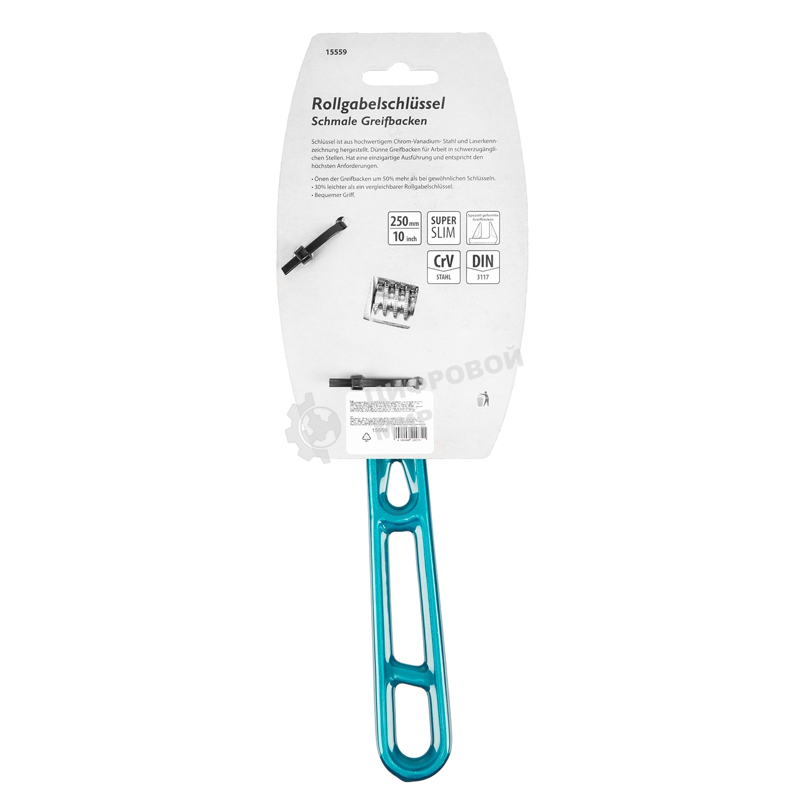 Ключ разводной Gross 15559 250 мм, CrV, кованый