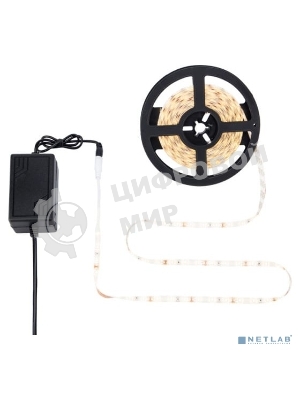 Комплект светодиодной ленты 5 м с блоком питания IP65, теплое белое свечение 3000 К LAMPER