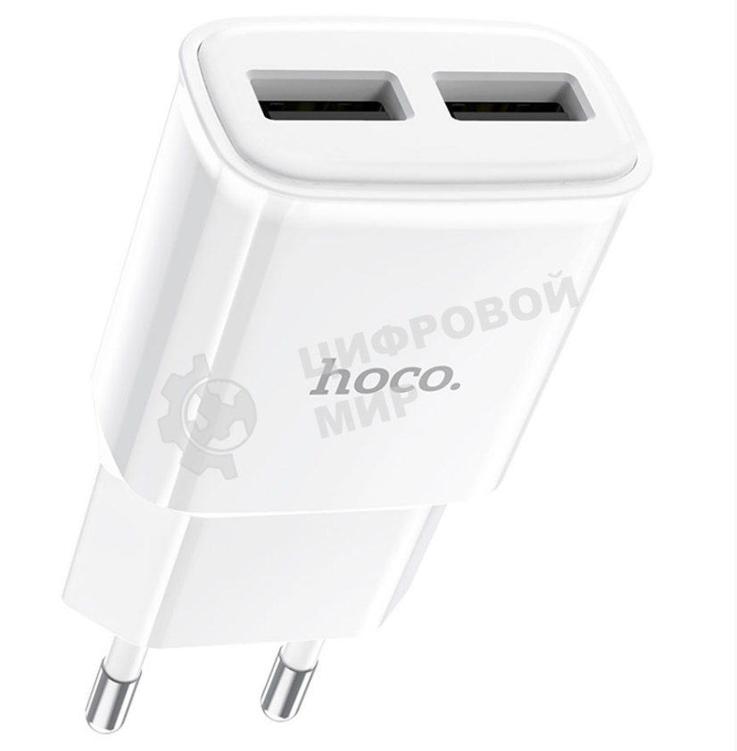Блок питания (сетевой адаптер) HOCO C88A Star два порта USB, 2.4A, 10.8W белый