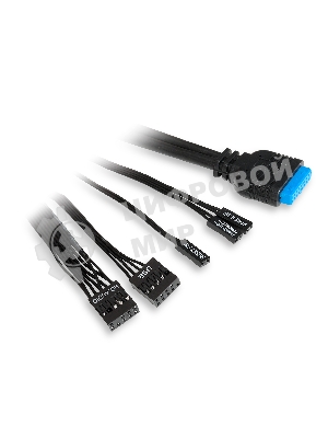 Компьютерный корпус без блока питания HSPD F510, Panoramic Mid Tower, черный, TG, 0.5 SPCC, no fans ATX, mATX, mITX 180/280/160мм 1x2.5