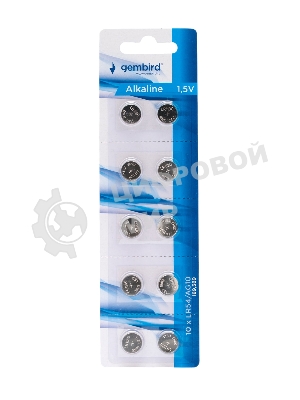 Батарейки щелочные/алкалиновые Gembird GB-LR54-10B, тип LR54(AG10), 10шт, блистер