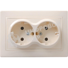 Розетка 2-м СП Кварта 16А РС12-3-ККм с заземл. IP20 крем. ИЭК ERK24-K33-16-DM