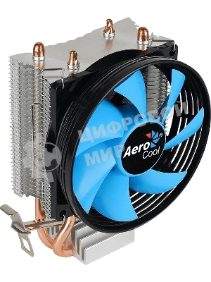Кулер для процессора AeroCool/Formula Verkho 2 серебристый, 90 мм, алюминий/медь, 2000 об/мин, 25 дБ, 4 pin, 110 Вт, 125 мм