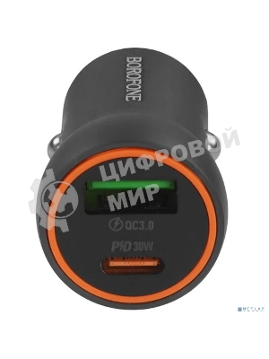 Автомобильное зарядное устройство BOROFONE BZ32A/Авто ЗУ/PD + QC 3.0/2 USB: Type-C + Type-A/Выход: 30W + 18W/графит