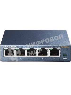 Коммутатор TP-Link SOHO TL-SG105 5-port Desktop Gigabit Switch, 5 10/100/1000M RJ45 ports, metal case
