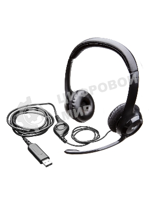 Гарнитура Logitech H390 чёрный, проводная, USB