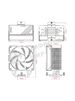 Кулер ID-Cooling FROZN A410 ARGb черный 120мм алюминий/медь 2000rpm 30db 4-pin 220W 152мм
