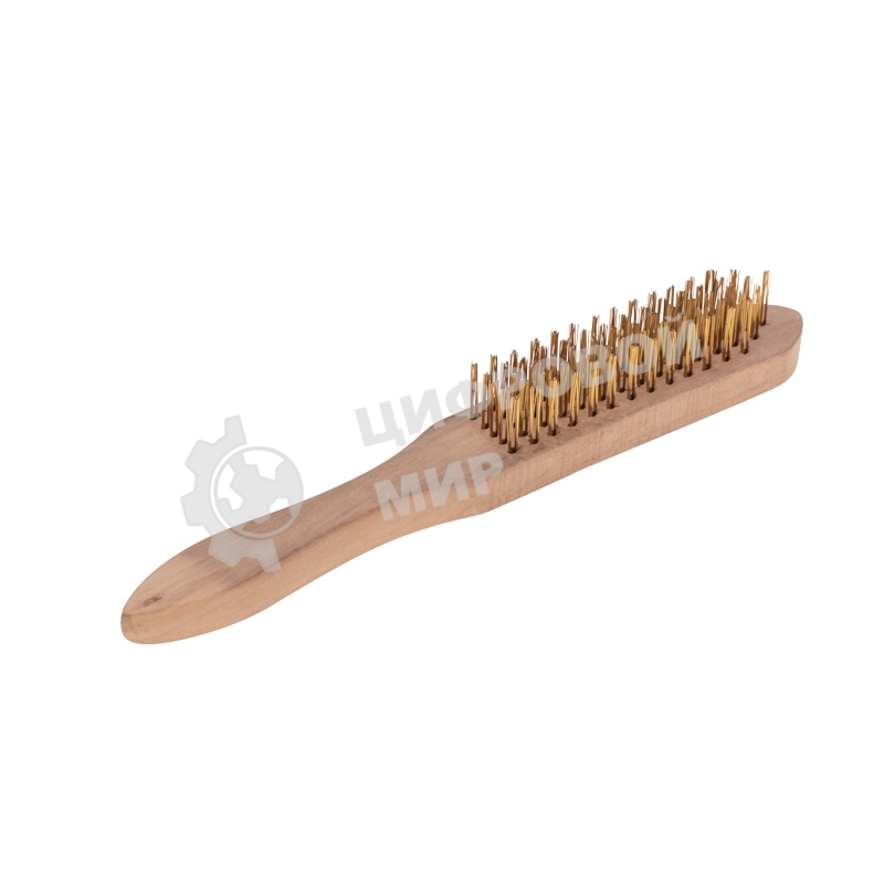 Щетка по металлу Kranz с деревянной ручкой, 5 рядов, 280мм