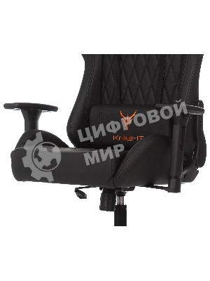 Кресло Knight ARMOR черный, экокожа, 120 кг, механизм качания